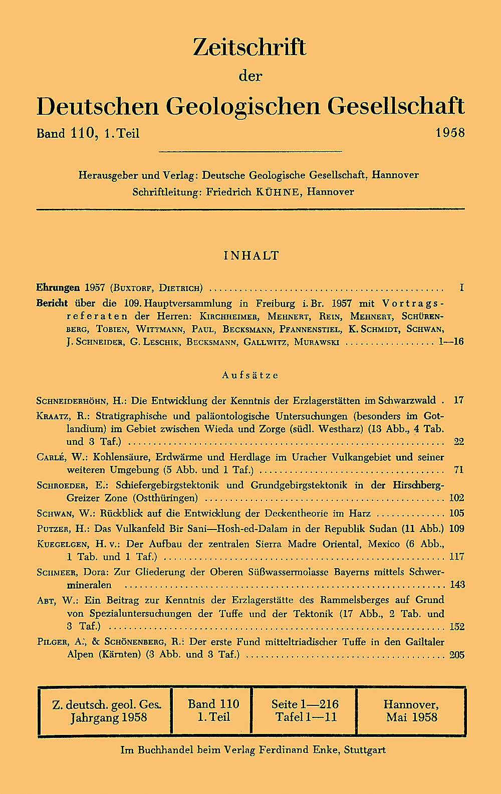 Cover image of: Zeitschrift der Deutschen Geologischen Gesellschaft Band 110 Heft 1