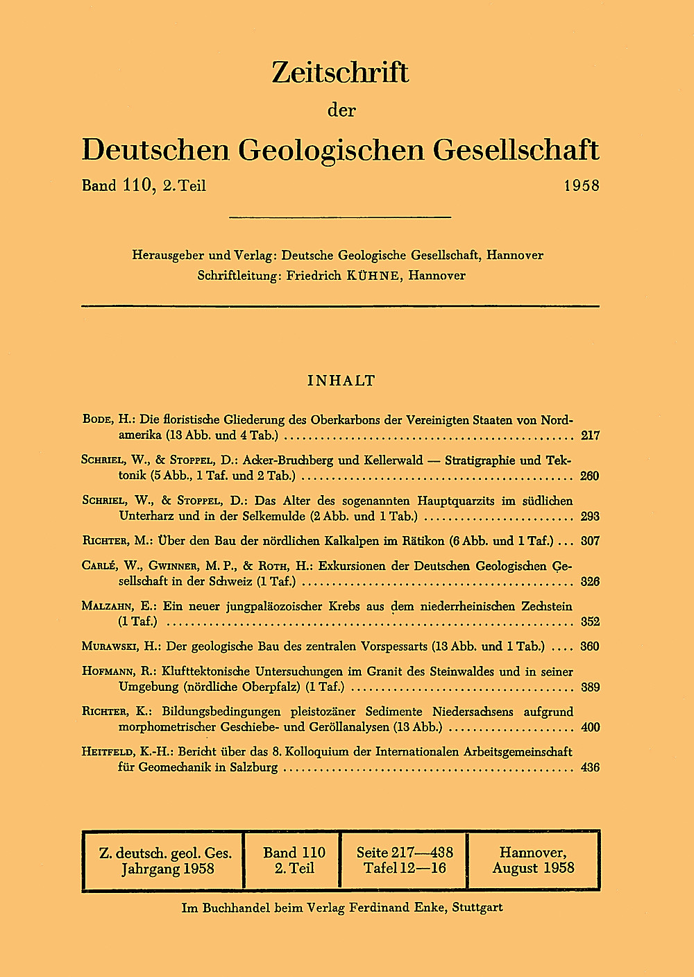 Cover image of: Zeitschrift der Deutschen Geologischen Gesellschaft Band 110 Heft 2