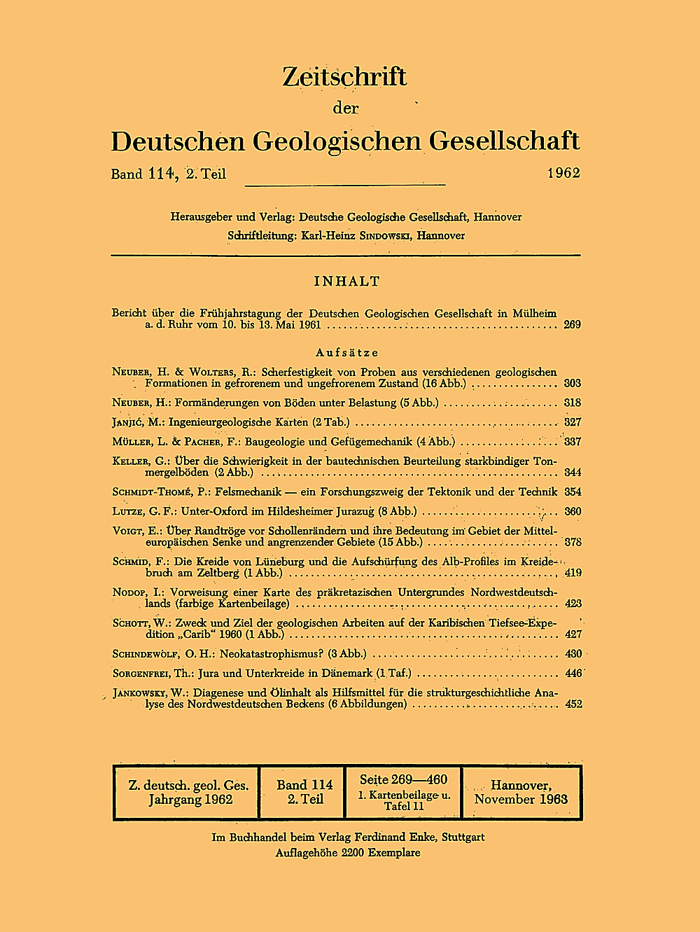 Image de couverture de: Zeitschrift der Deutschen Geologischen Gesellschaft Band 114 Heft 2