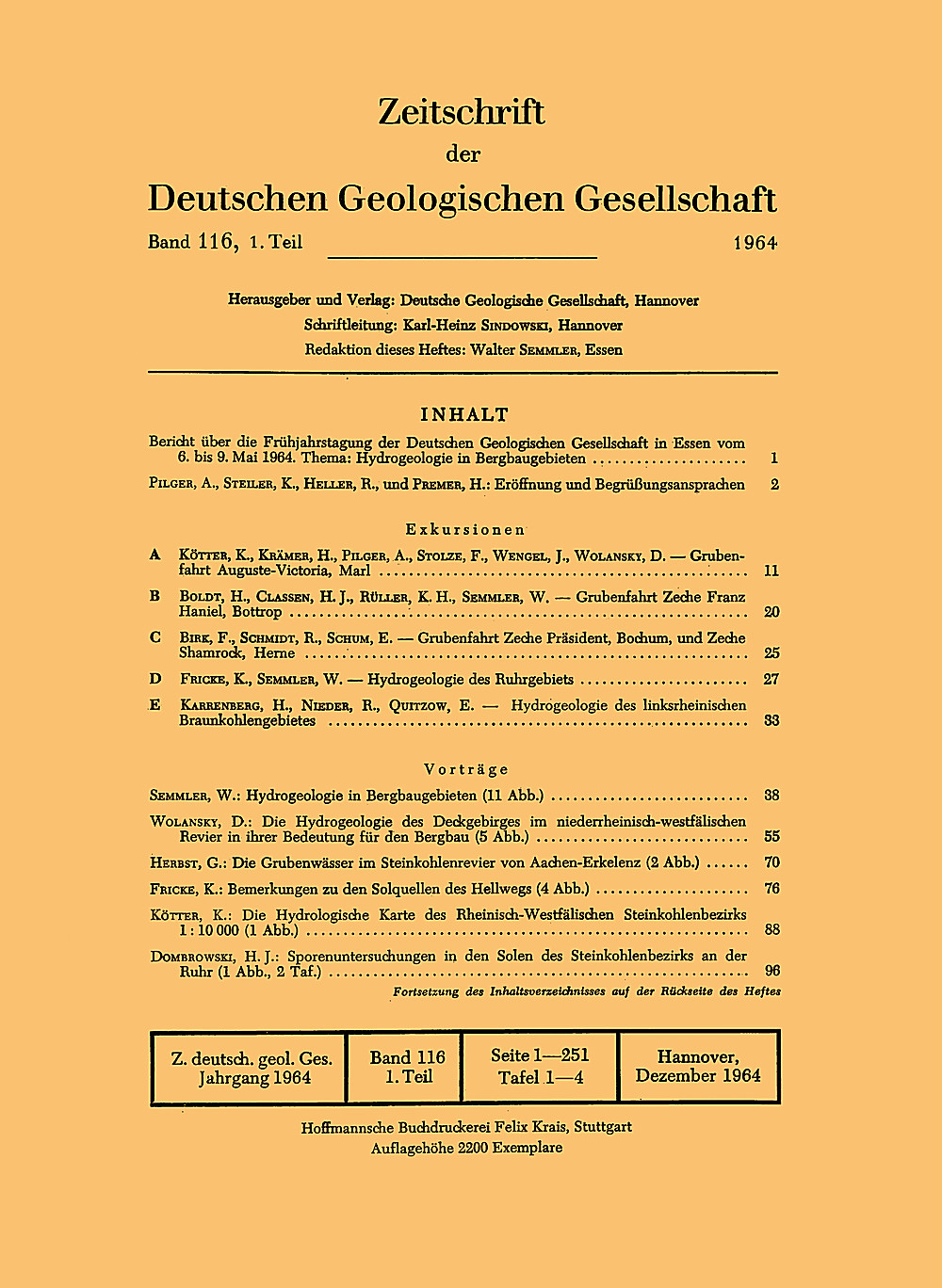 Cover image of: Zeitschrift der Deutschen Geologischen Gesellschaft Band 116 Heft 1