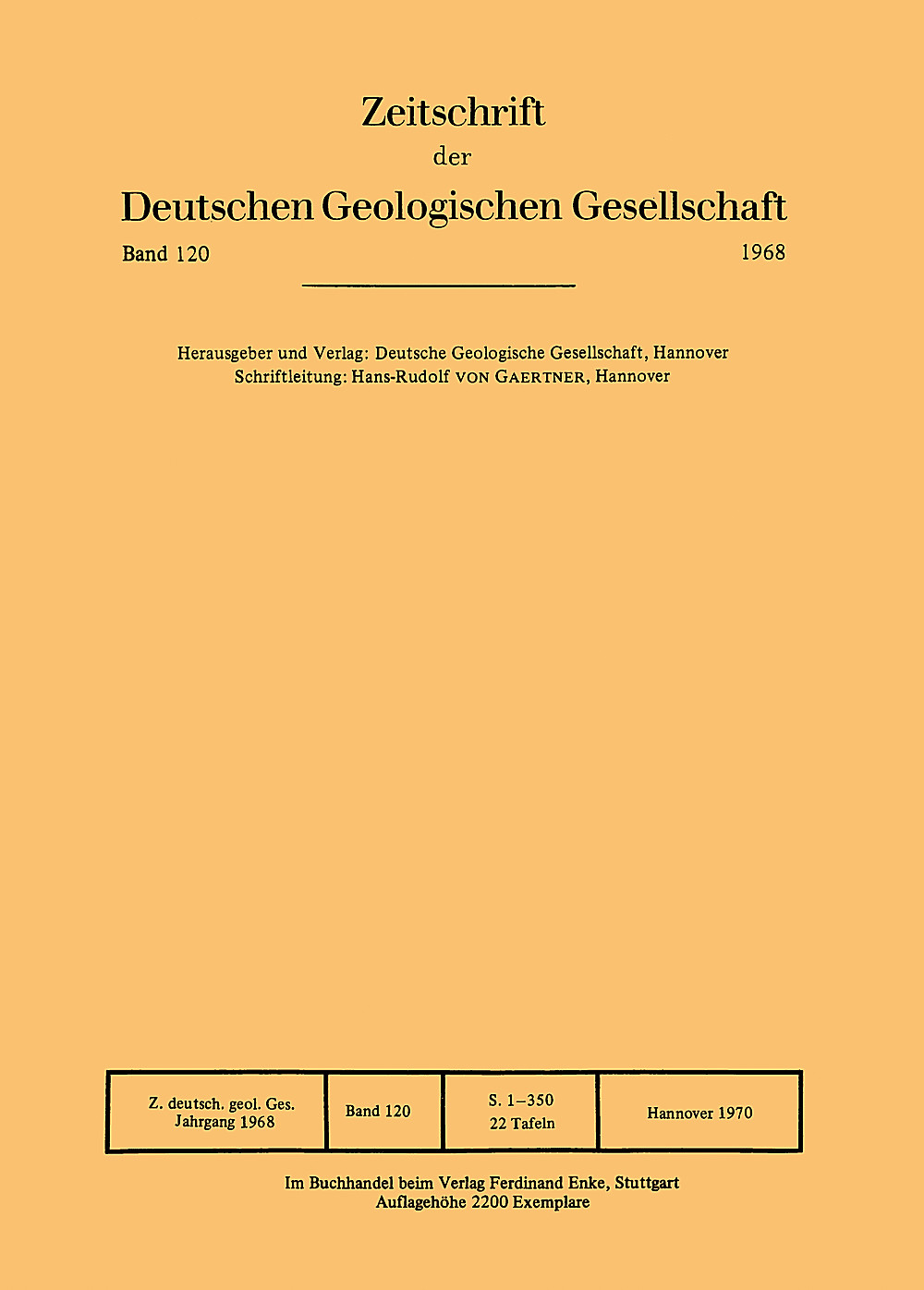 Cover image of: Zeitschrift der Deutschen Geologischen Gesellschaft Band 120