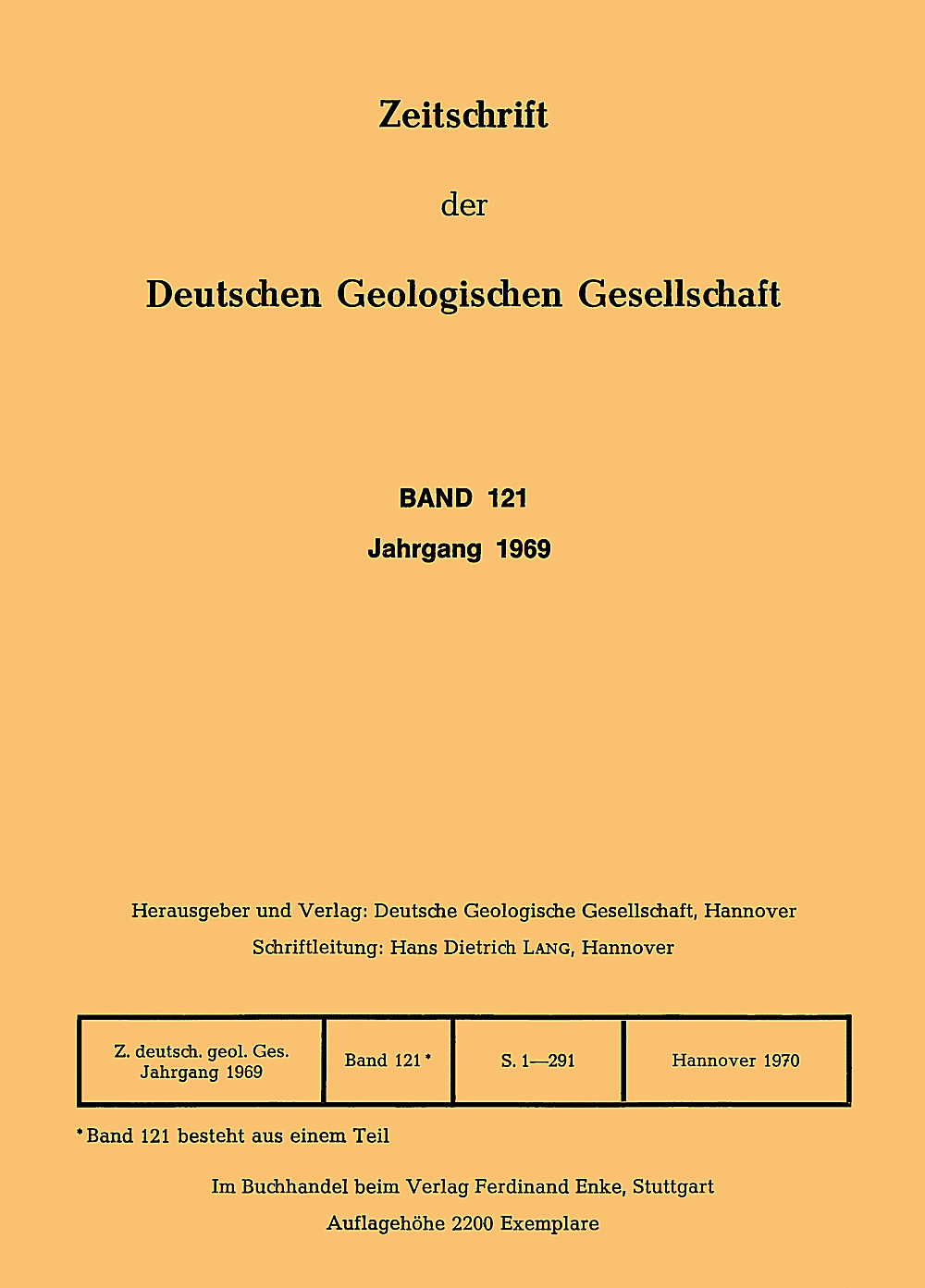 Cover image of: Zeitschrift der Deutschen Geologischen Gesellschaft Band 121