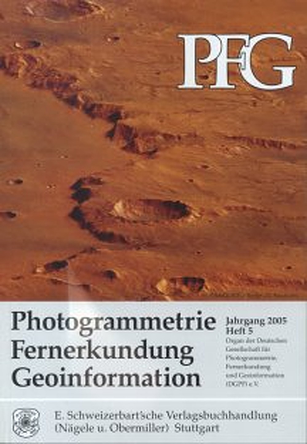 Cover image of:  - Photogrammetrie - Fernerkundung - Geoinformation Jahrgang 2005 Heft 5 