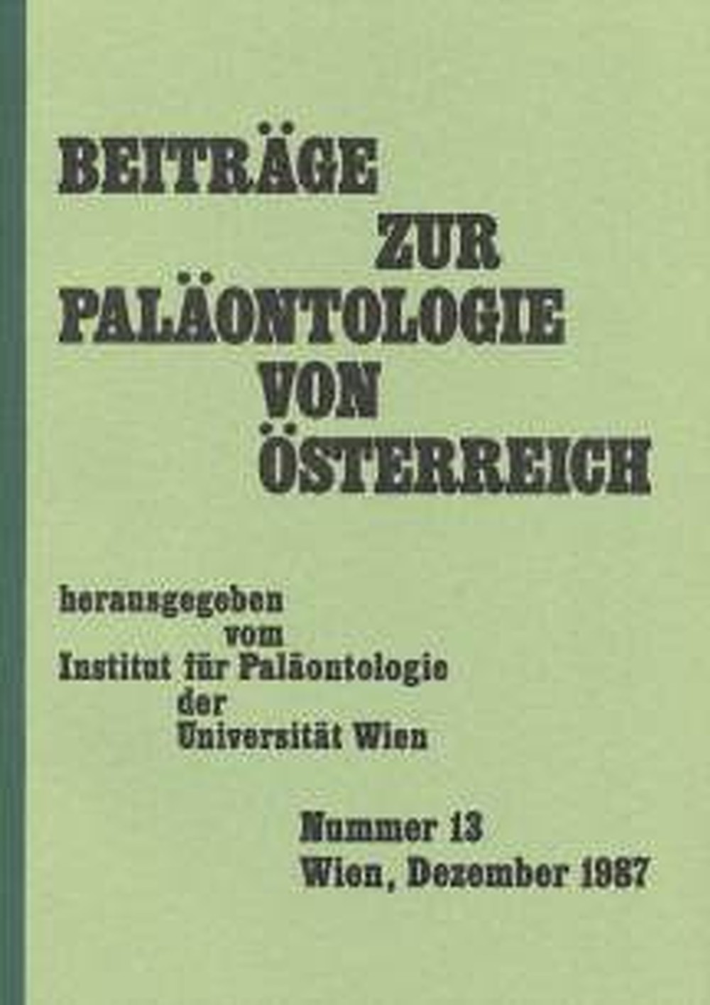 Cover image of:  - Beiträge zur Paläontologie von Österreich Band 13 