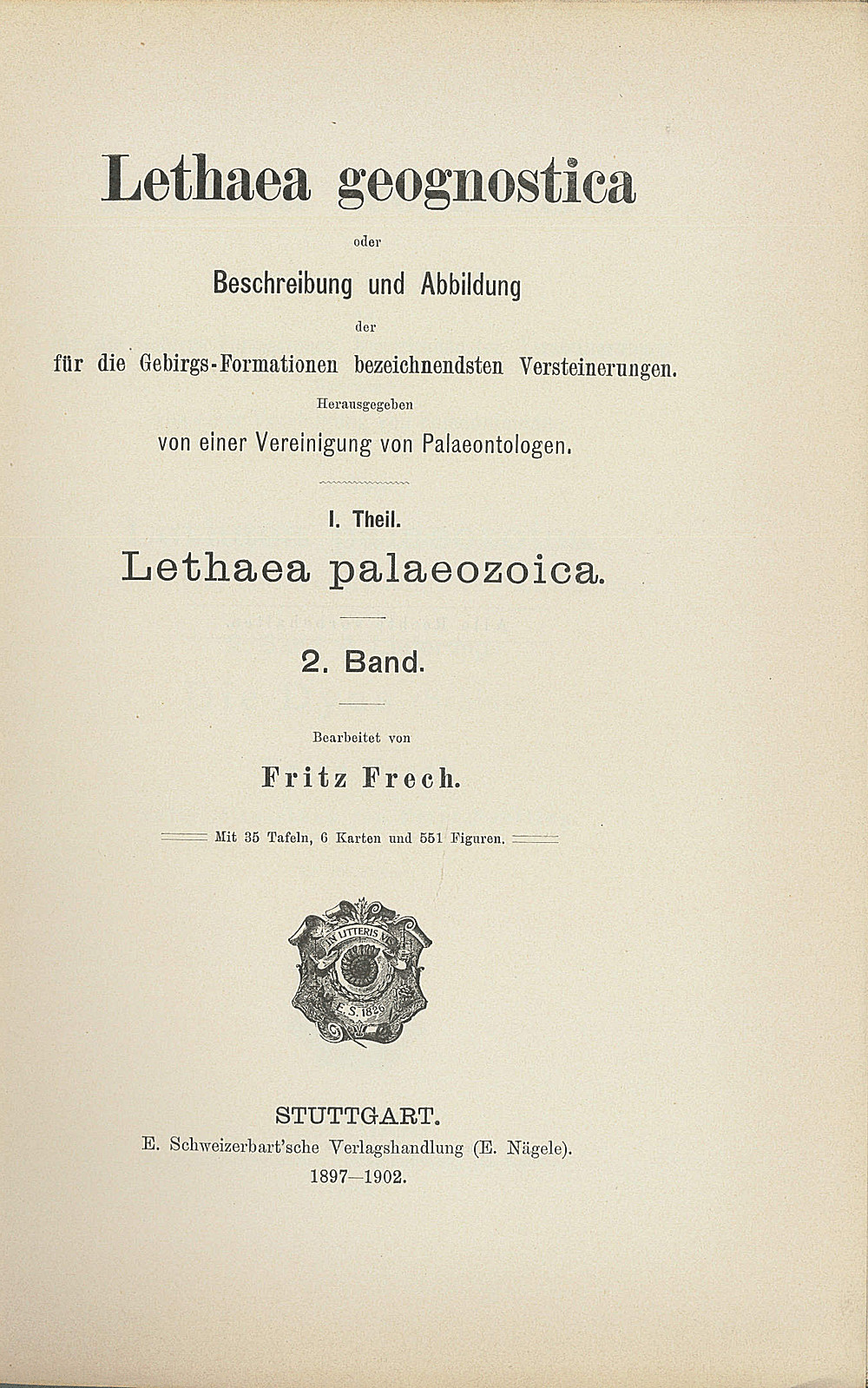 Cover image of: Fritz Frech - Das Palaeozoikum 