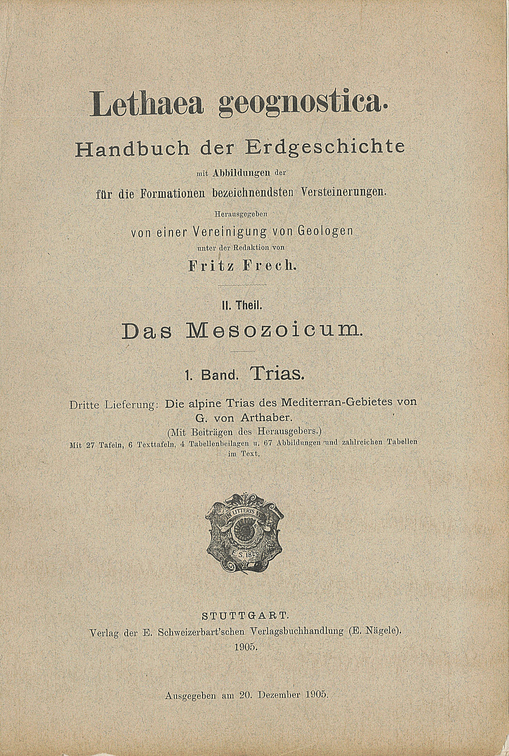Cover image of:  - Das Mesozoicum. Trias 