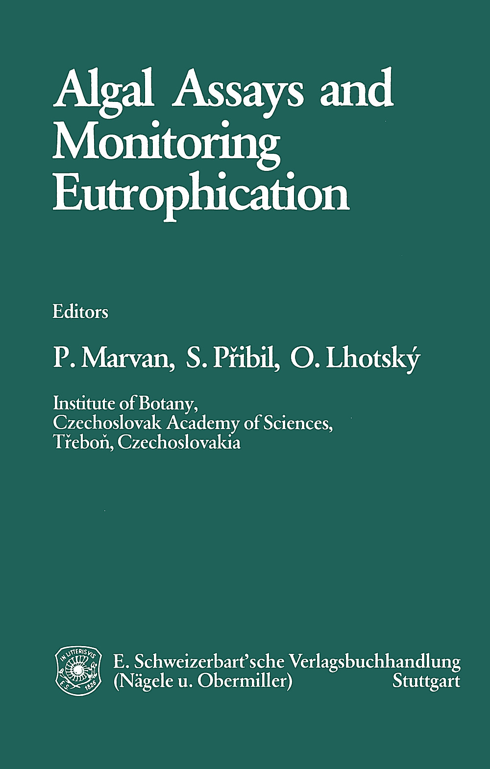 Cover image of:  - Algal assays and monitoring eutrophication 