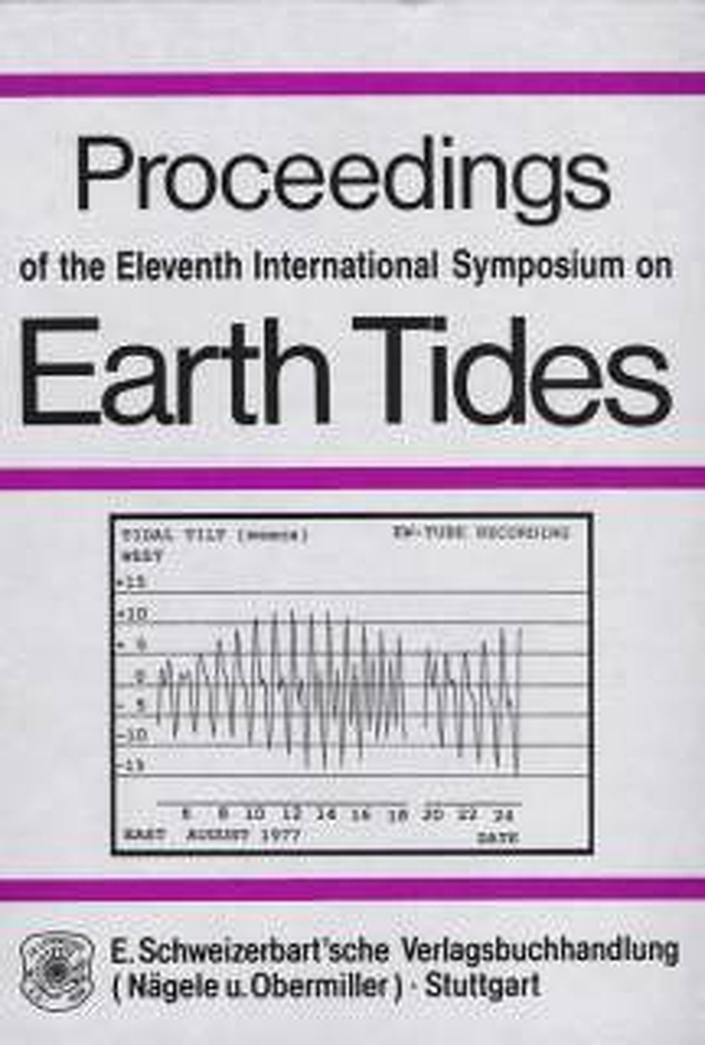 Cover image of:  - Proceedings of the Eleventh International Symposium on 
Earth Tides Helsinki, July 31-August 5, 1989