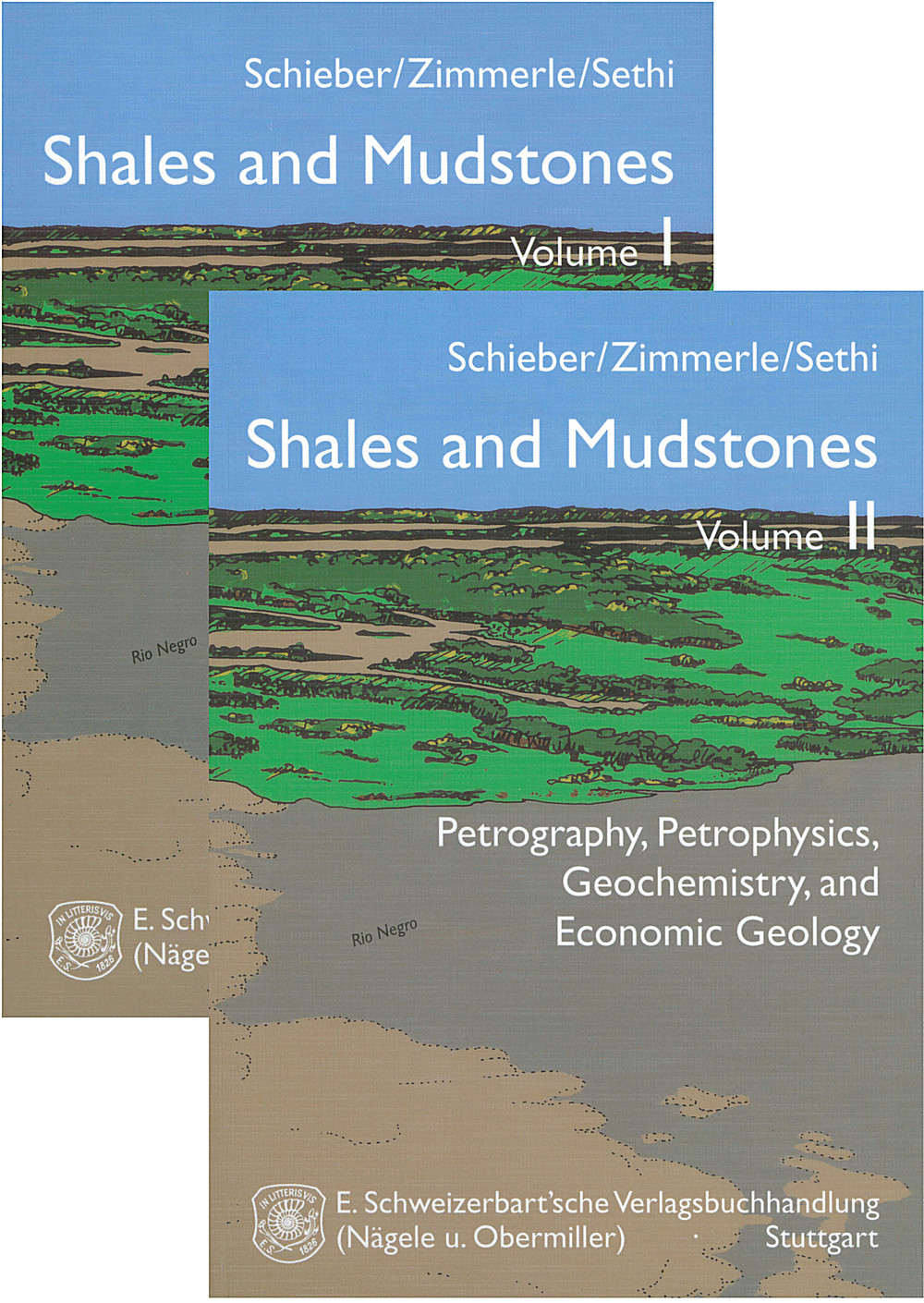 Cover image of:  - Shales and Mudstones, Vols. I and II I. Basin Studies, Sedimentology and Paleontology.  
II. Petrography, Petrophysics, Geochemistry and 
Economic Geology.