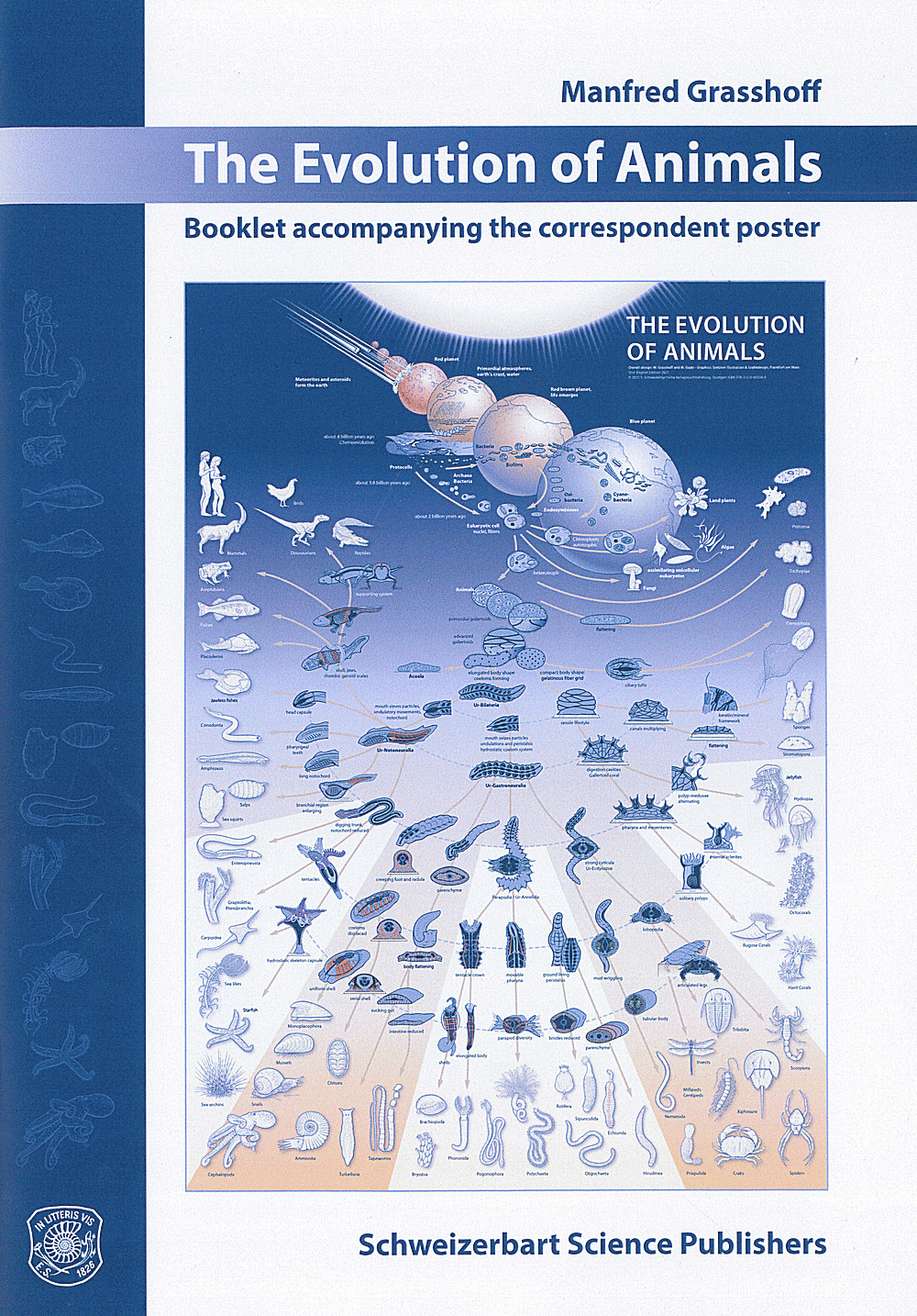 Cover image of: Manfred Grasshoff - The Evolution of Animals Booklet accompanying the correspondent poster