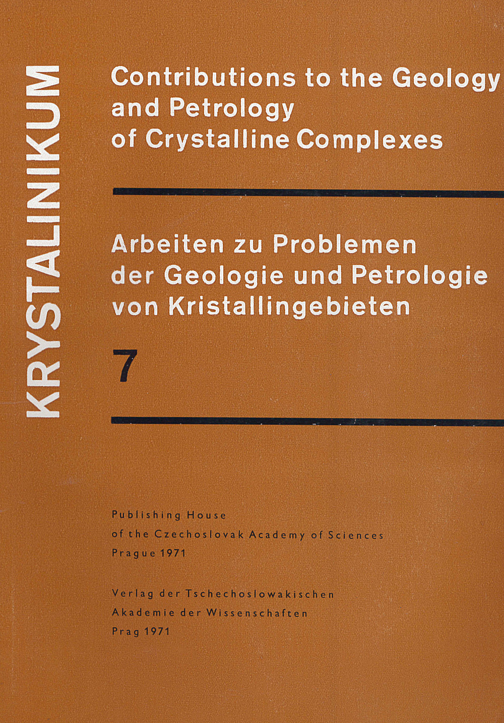 Cover image of:  - Krystalinikum Contributions to the Geology and Petrology of Crystalline Complexes. Arbeiten zu Problemen der Geologie
und Petrologie von Kristallingebieten