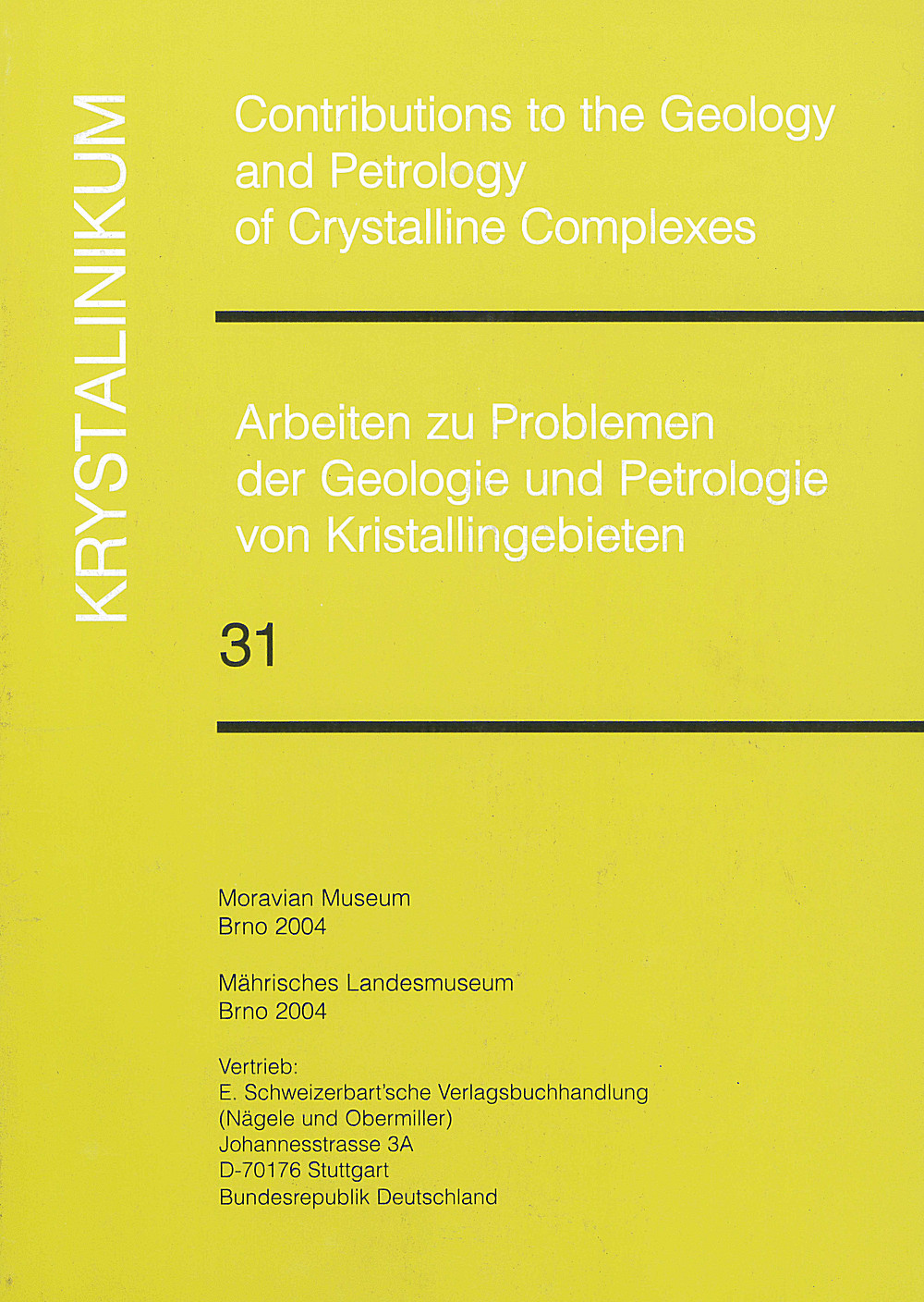 Cover image of:  - Krystalinikum Volume 31 