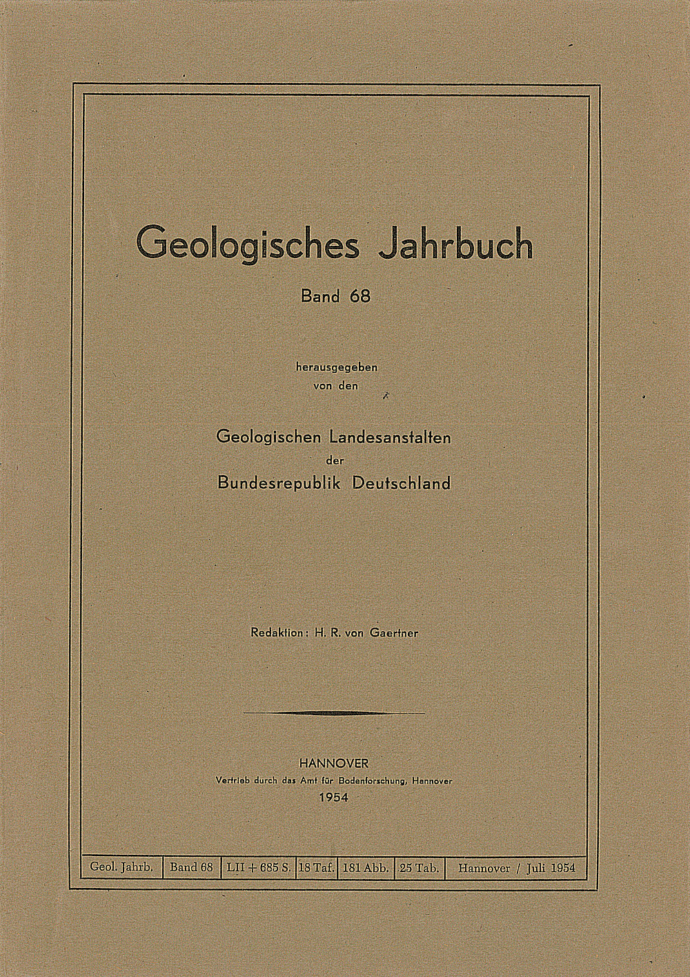 Cover image of:  - Geologisches Jahrbuch, Band 68 
