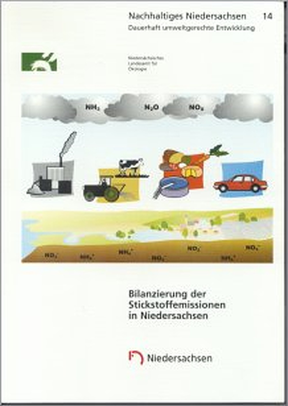 Umschlagbild des Buches:  - Bilanzierung der Stickstoffemissionen in Niedersachsen 