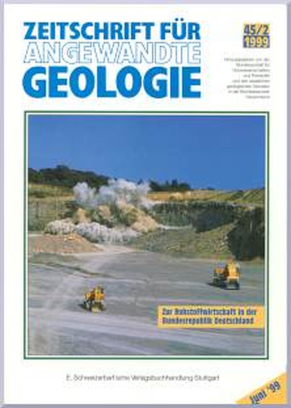 Cover image of:  - Zeitschrift für Angewandte Geologie Band 45 Heft 2 