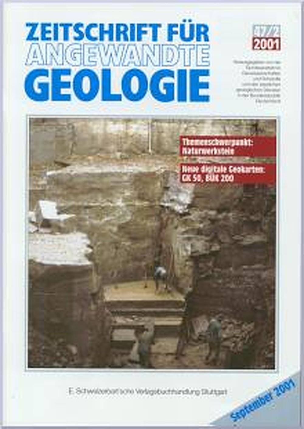 Image de couverture de:  - Themenschwerpunkt: Naturwerkstein. Neue digitale Geokarten:
GK 50, BÜK 200 