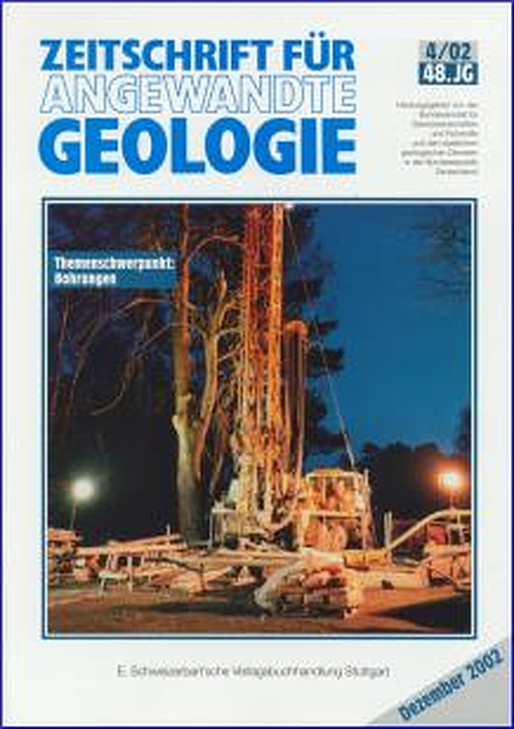 Cover image of:  - Themenschwerpunkt: Bohrungen 