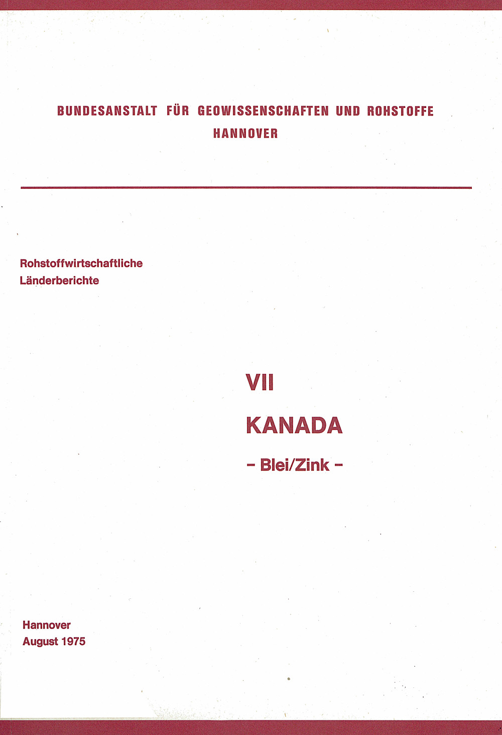 Image de couverture de:  - Kanada Blei/Zink