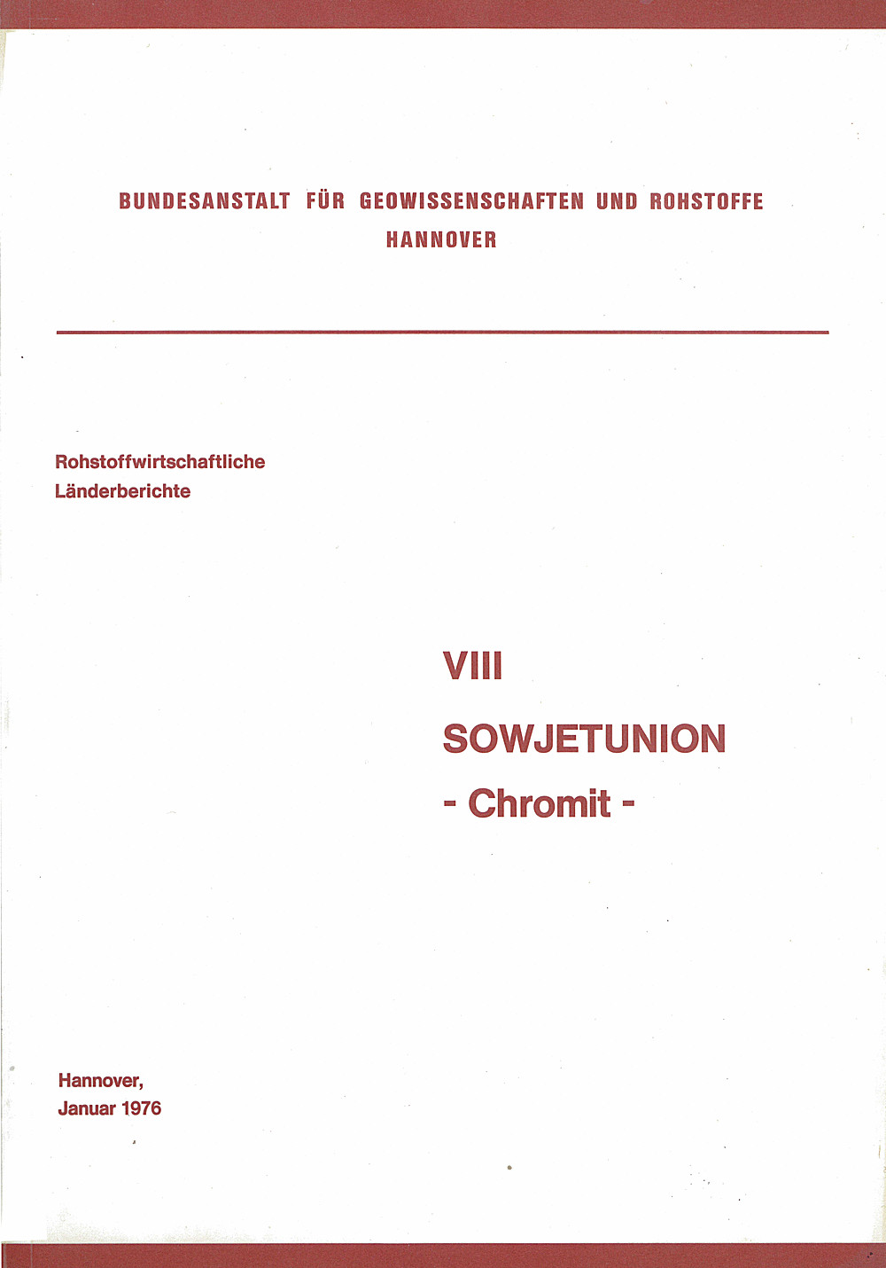 Umschlagbild des Buches:  - Sowjetunion Chromit