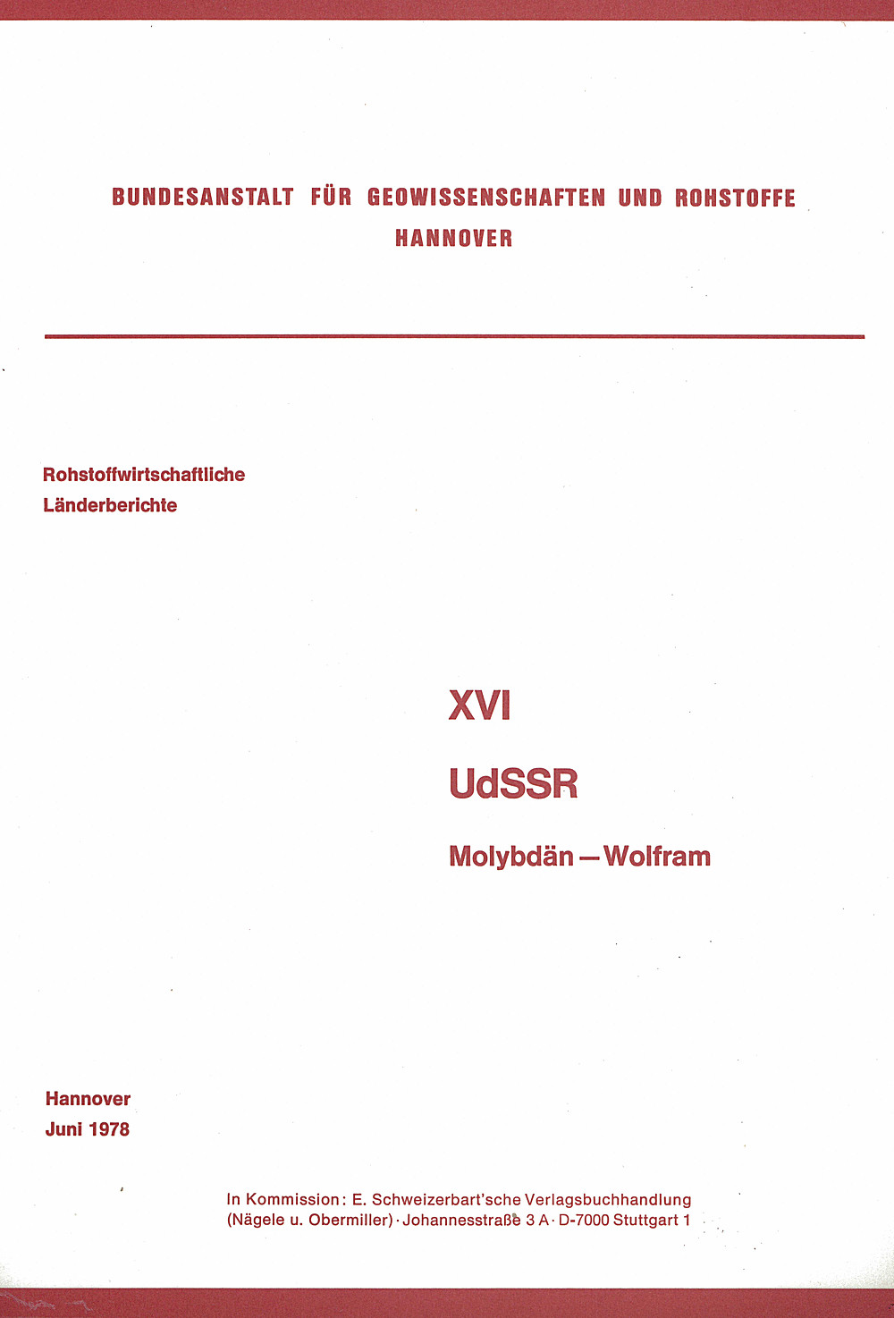 Cover image of:  - UdSSR - Molybdän und Wolfram 
