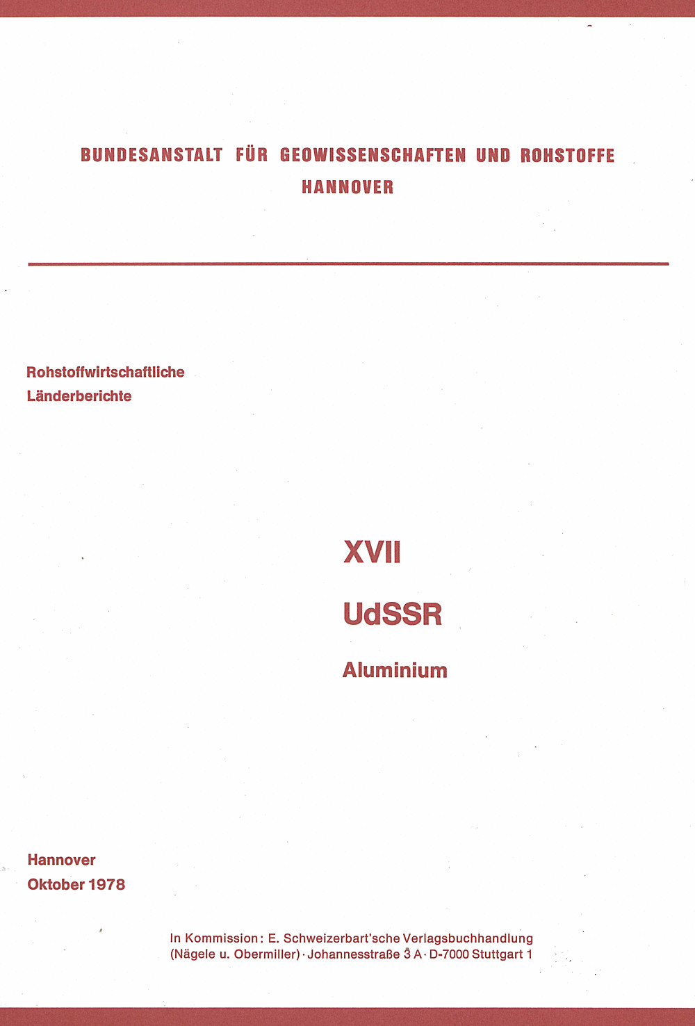 Cover image of:  - UdSSR - Aluminium 
