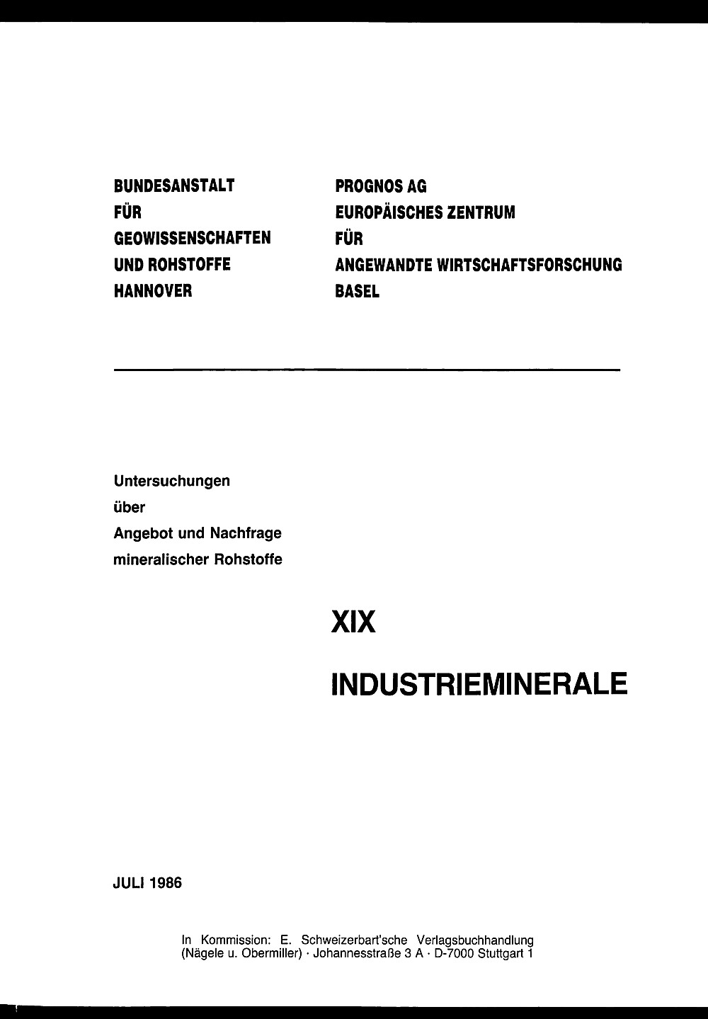 Image de couverture de:  - Industrieminerale 
