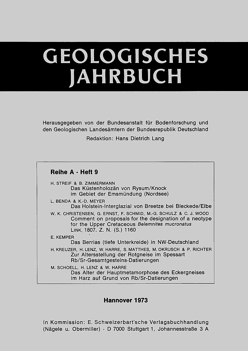 Cover image of:  - Sammelheft zur Geologie der Norddeutschen Küstenregion, des
Spessarts und des Harzes 