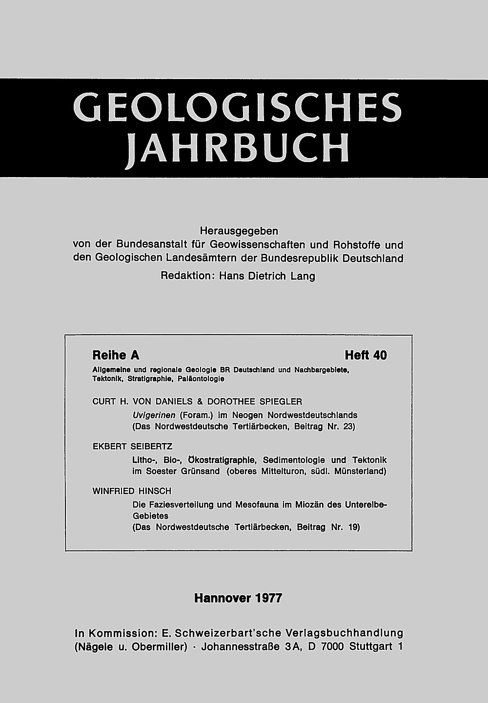 Image de couverture de:  - Sammelheft Nordwestdeutsches Tertiärbecken 
