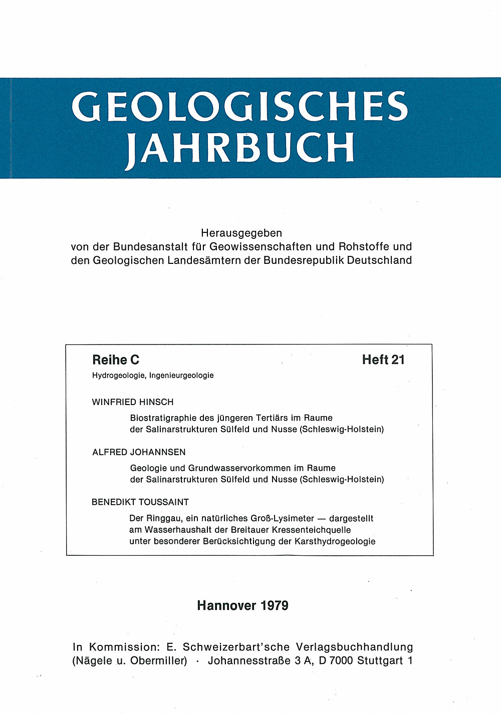 Cover image of:  - Geologisches Jahrbuch, Reihe C 