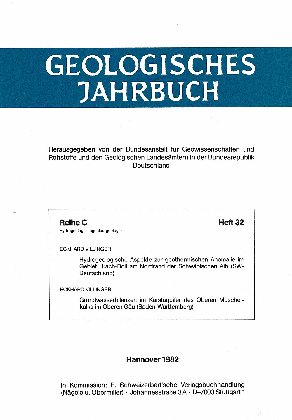 Cover image of:  - Geologisches Jahrbuch, Reihe C, Heft C32 