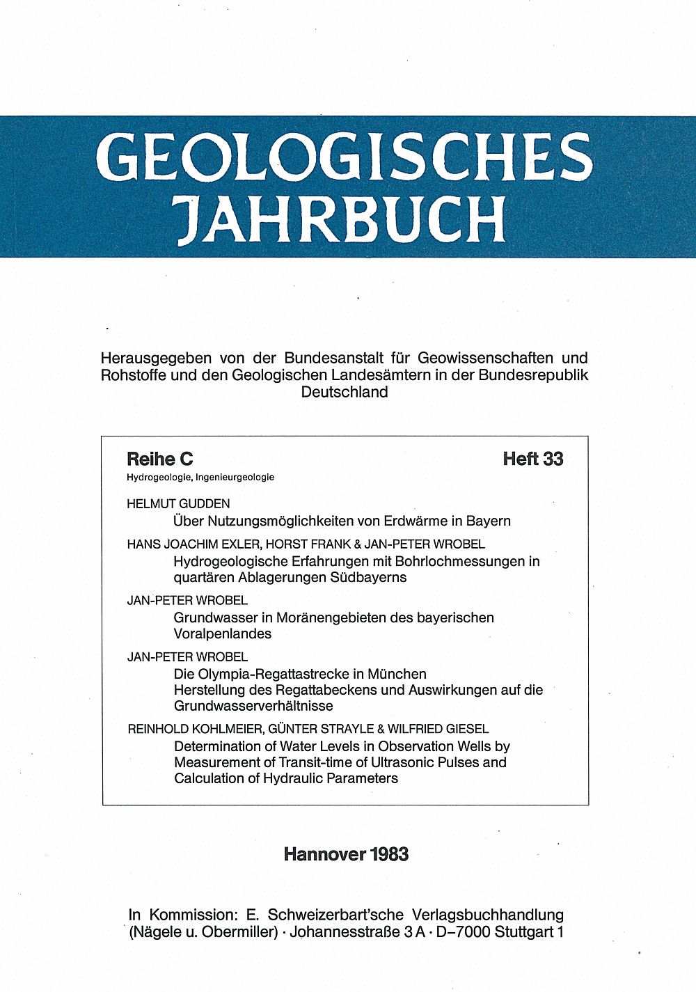 Cover image of:  - Geologisches Jahrbuch, Reihe C, Heft C33 