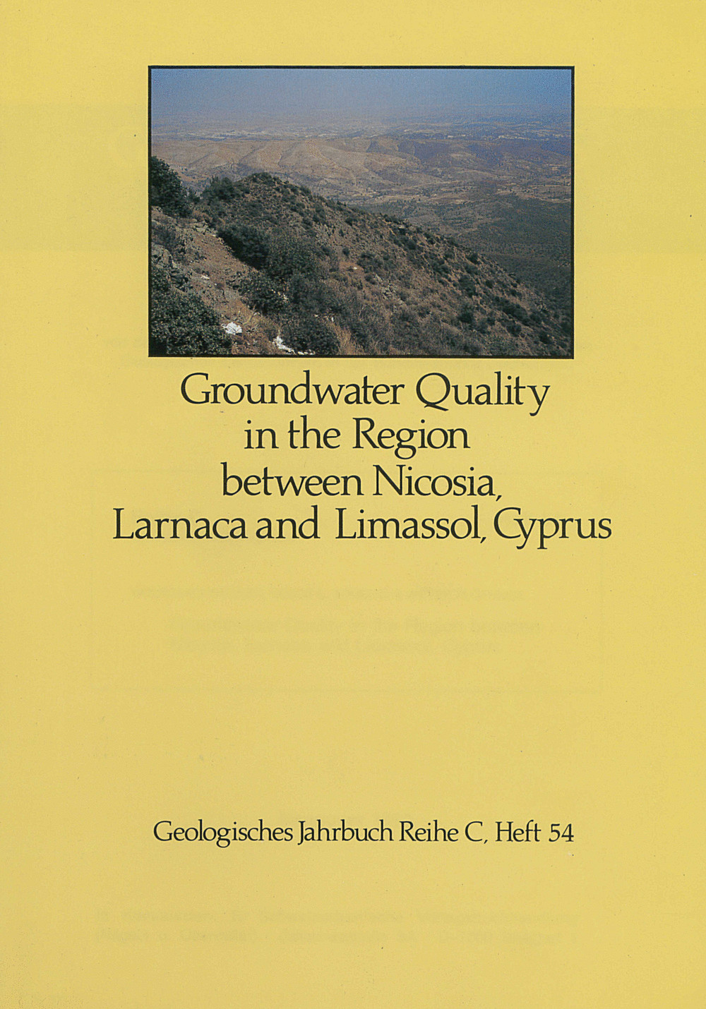 Umschlagbild des Buches: Wolfgang Wagner; Sozos L. Zomenis; Dieter Plöthner - Groundwater Quality in the Region between Nicosia, 
Larnaca and Limassol, Cyprus 
