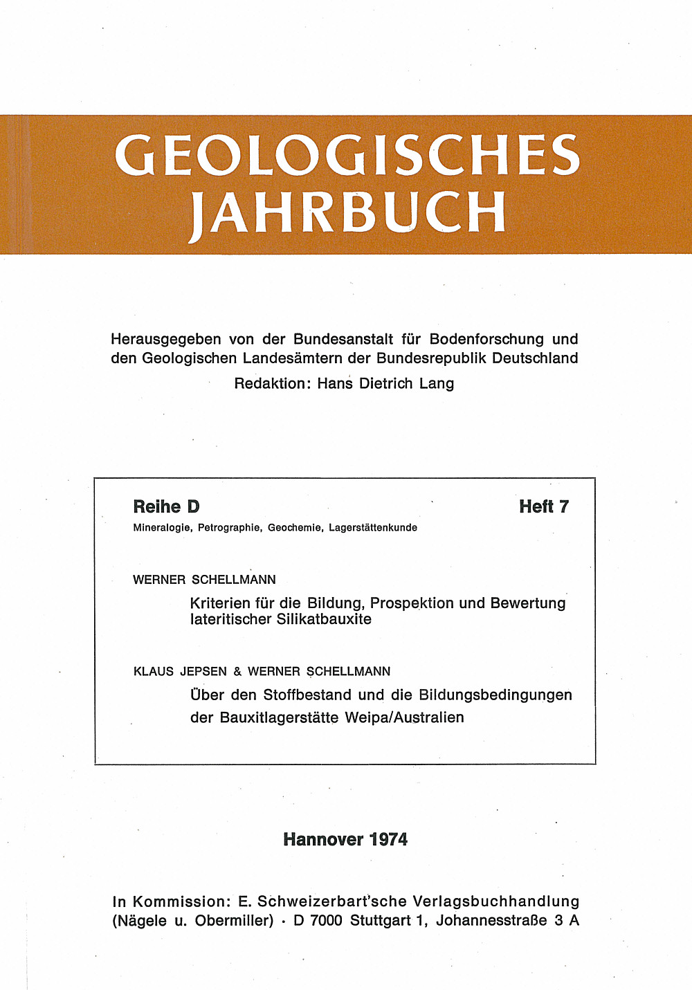 Cover image of: W. Schellmann; K. Jepsen - Bauxit-Lagerstätten Bildung, Prospektion und Bewertung