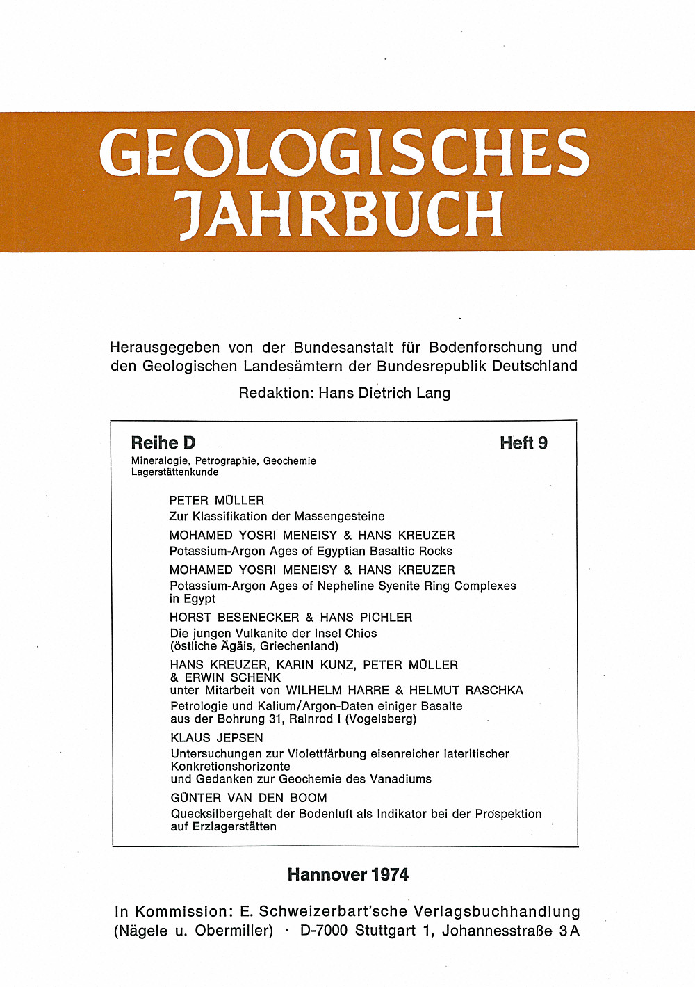 Cover image of:  - Geologisches Jahrbuch, Reihe D, Heft D9 