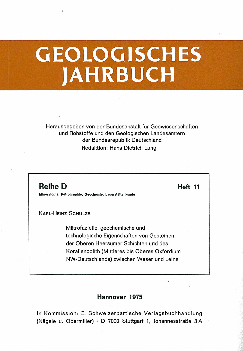 Cover image of:  - Geologisches Jahrbuch, Reihe D, Heft D11 