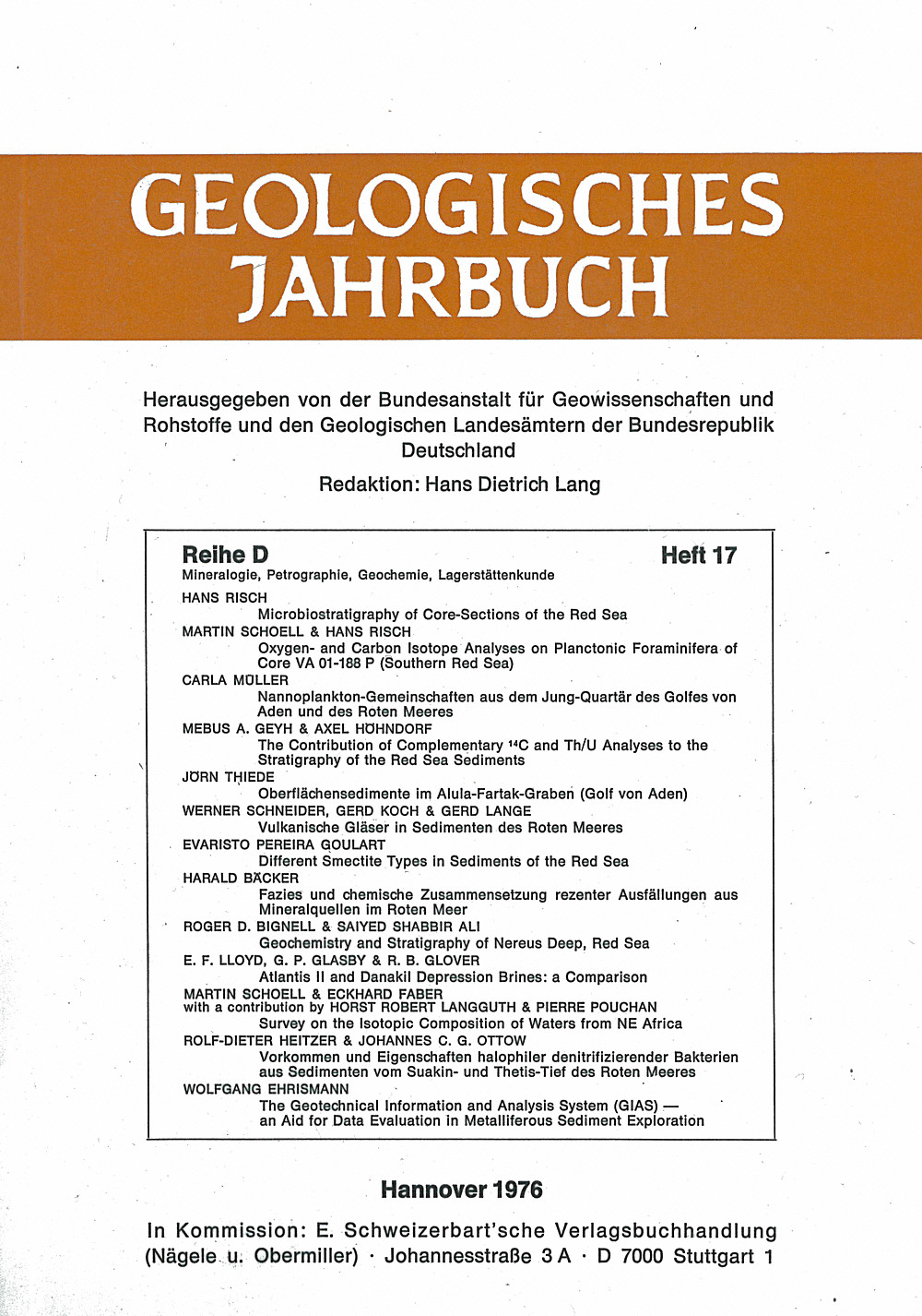 Cover image of:  - Geologisches Jahrbuch, Reihe D, Heft D17 
