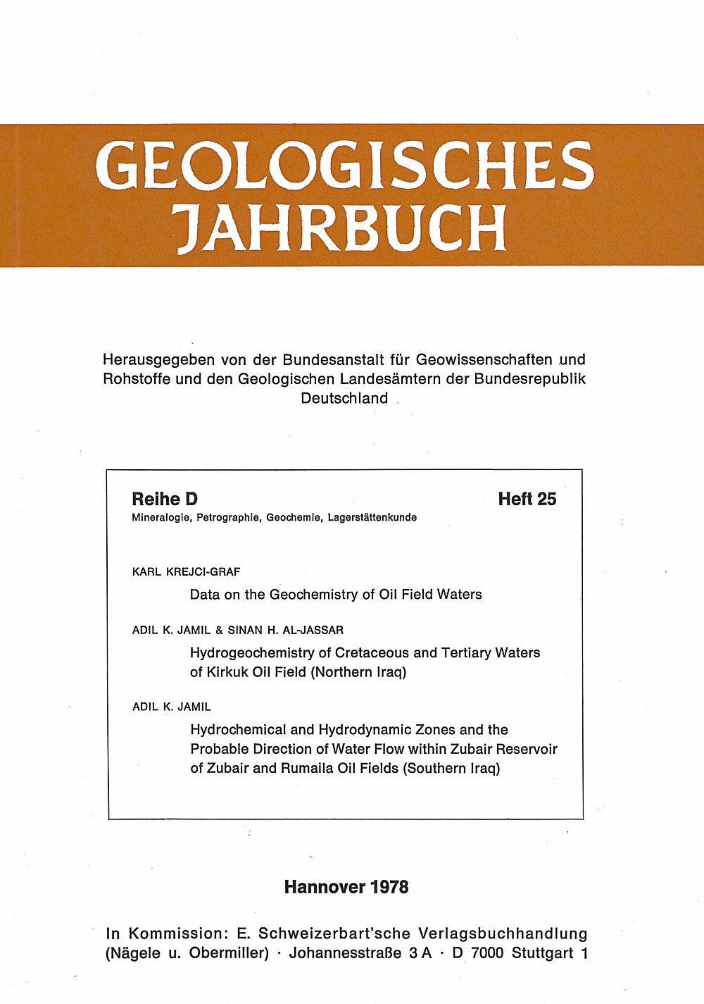 Cover image of:  - Geologisches Jahrbuch, Reihe D, Heft D25 