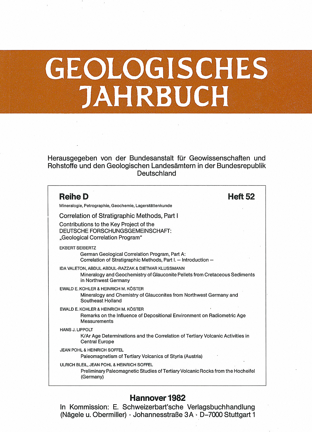 Cover image of: With contributions by E. Seibertz, I. Valeton, E.E. Kohler - Correlation of Stratigraphic Methods, Part I. 