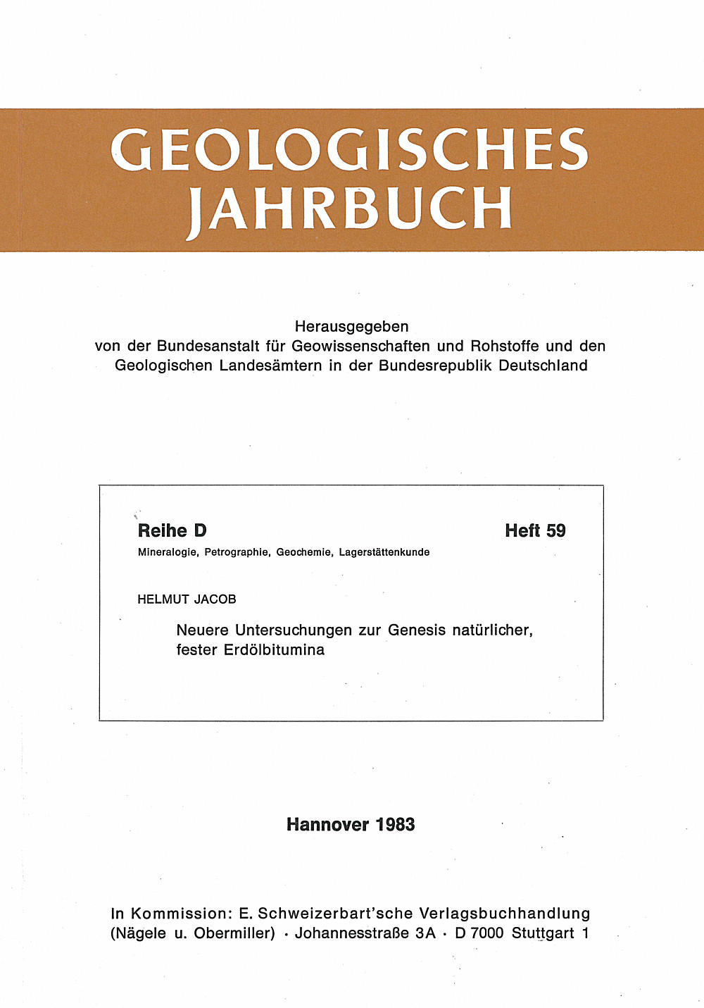 Cover image of: H. Jacob - Neuere Untersuchungen zur Genesis natürlicher, fester
Erdölbitumina 
