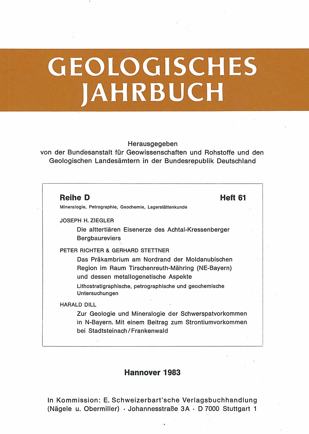 Cover image of:  - Geologisches Jahrbuch, Reihe D, Heft D61 