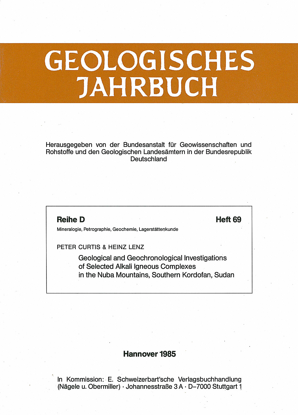 Cover image of: P. A. S. Curtis; H. Lenz - Geological and Geochronological Investigations of Selected
Alkali Igneous complexes in the Nuba Mountains, South
Kordofan, Sudan 