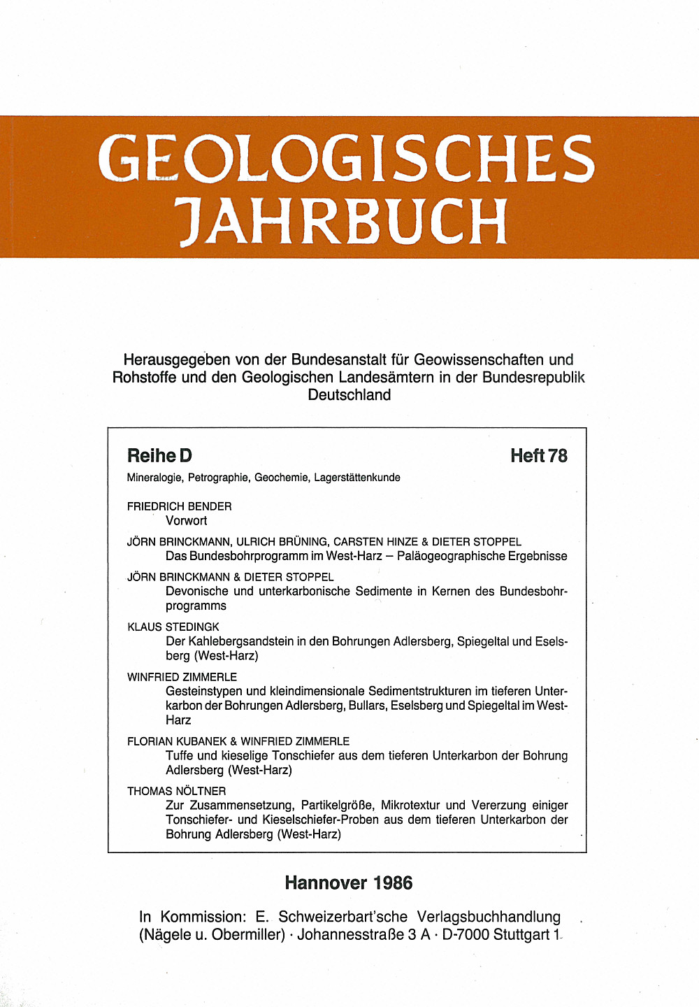 Image de couverture de:  - Das Bundesbohrprogramm im West-Harz, paläogeographische
Ergebnisse Und 5 weitere Beiträge zum West-Harz