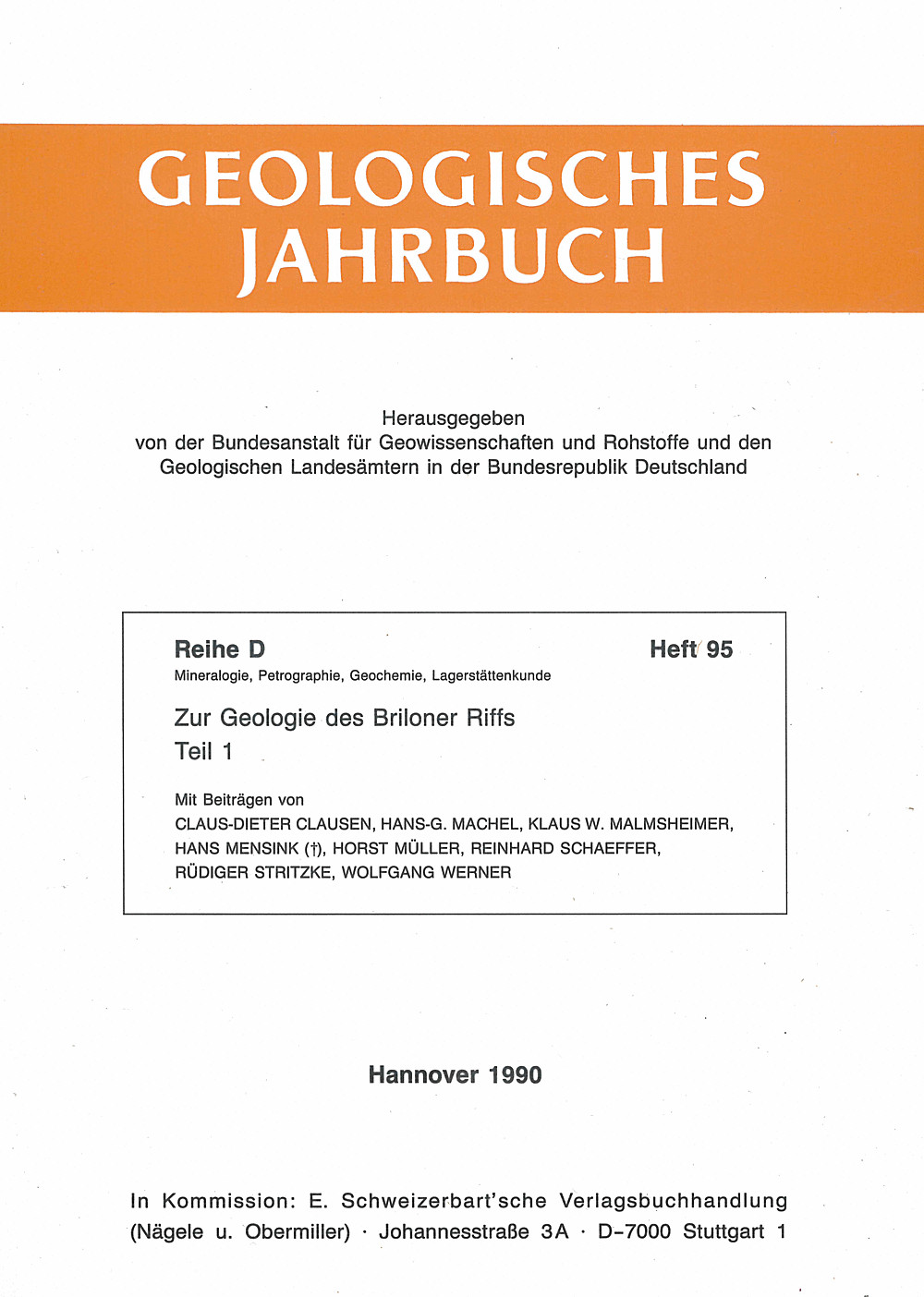 Cover image of: Clausen, C.-D., Machel, H.-G., Malmsheimer, K., u. a. - Zur Geologie des Briloner Riffs, Teil 1 