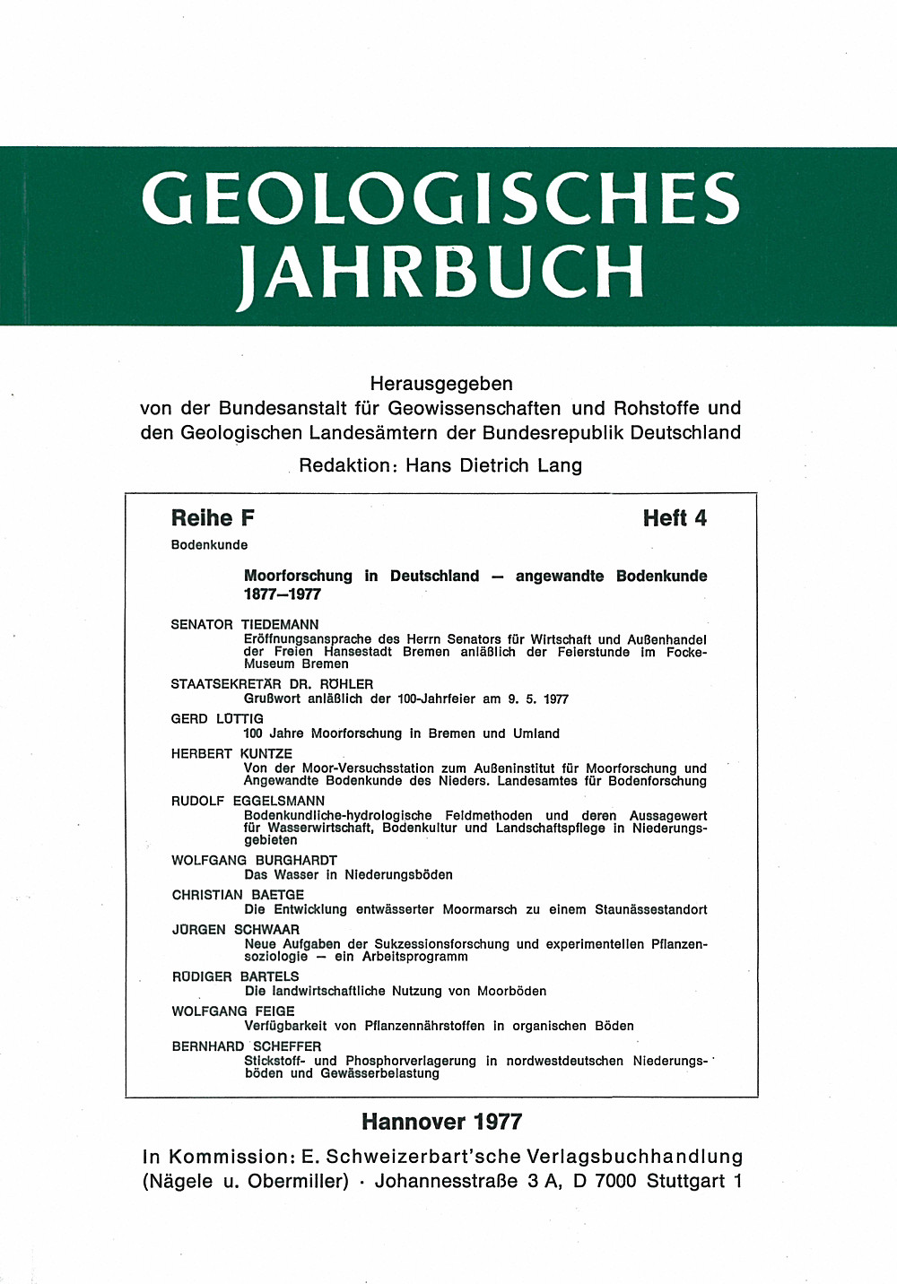 Cover image of:  - Geologisches Jahrbuch, Reihe F, Heft F4 
