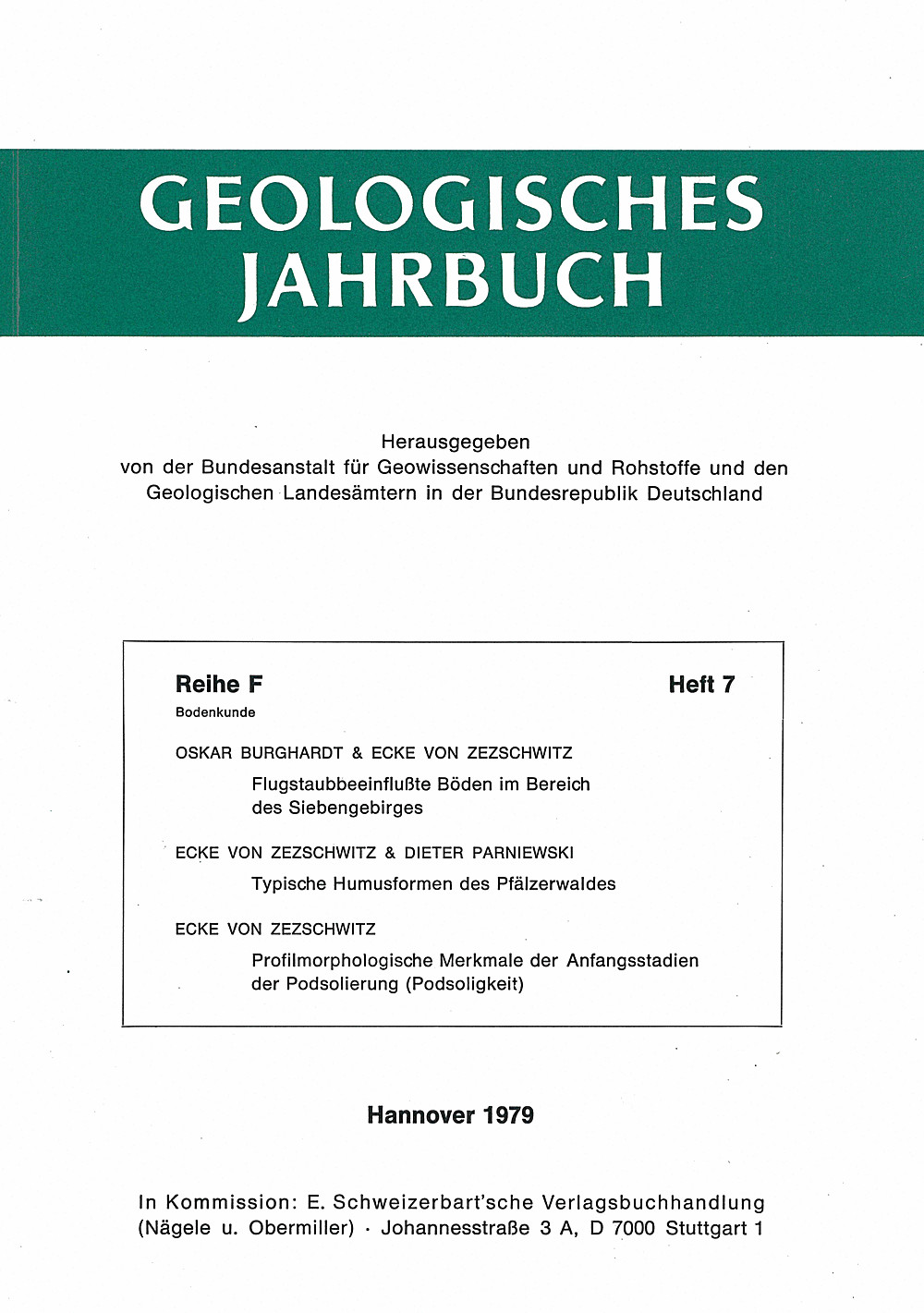 Cover image of:  - Geologisches Jahrbuch, Reihe F, Heft F7 