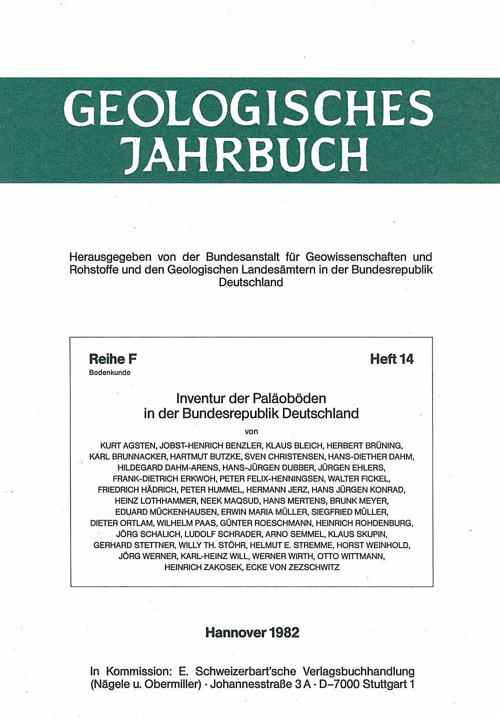 Cover image of:  - Inventur der Paläoböden in der Bundesrepublik Deutschland 