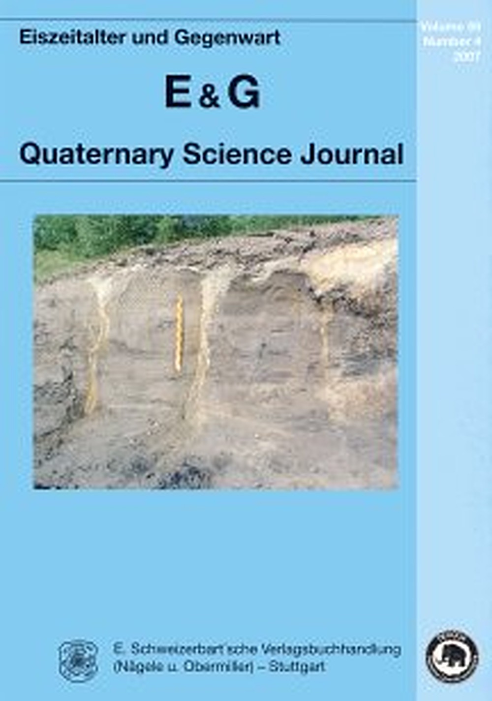 Cover image of:  - E & G (Eiszeitalter und Gegenwart) Quarternary Science Journal Vol. 56 No. 4 