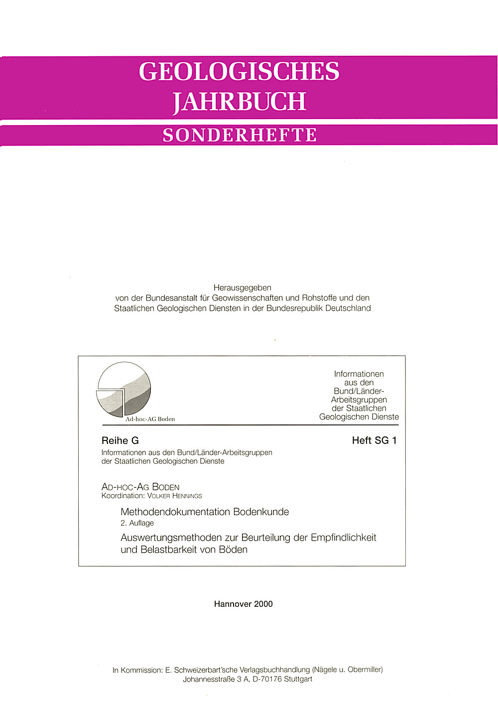 Image de couverture de:  - Methodendokumentation Bodenkunde Auswertungsmethoden zur Beurteilung der Empfindlichkeit und 
Belastbarkeit von Böden