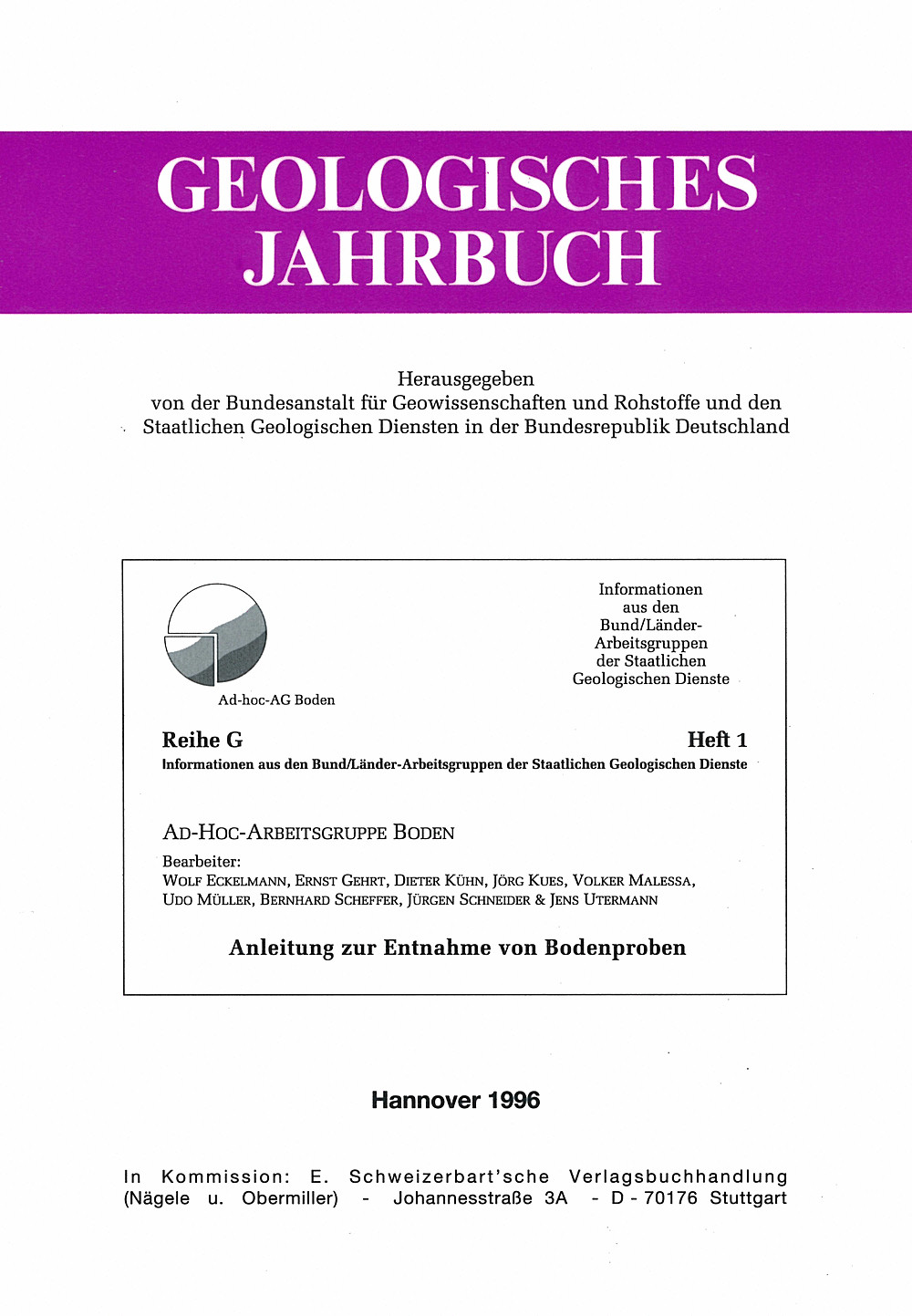 Cover image of:  - Anleitung zur Entnahme von Bodenproben 