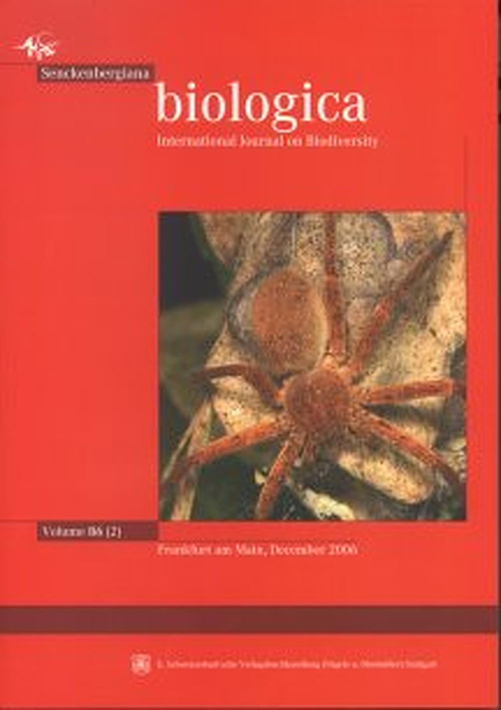 Cover image of:  - Senckenbergiana biologica Band 86 Heft 2 